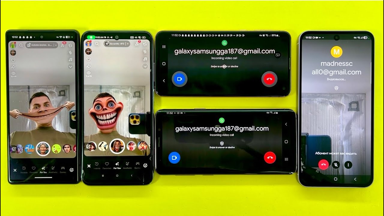 Google Meet Vs SnapChat Incoming Outgoing Call Social Media/ Samsung S9,S10e,A55 & Pixel 6+Redmi N10