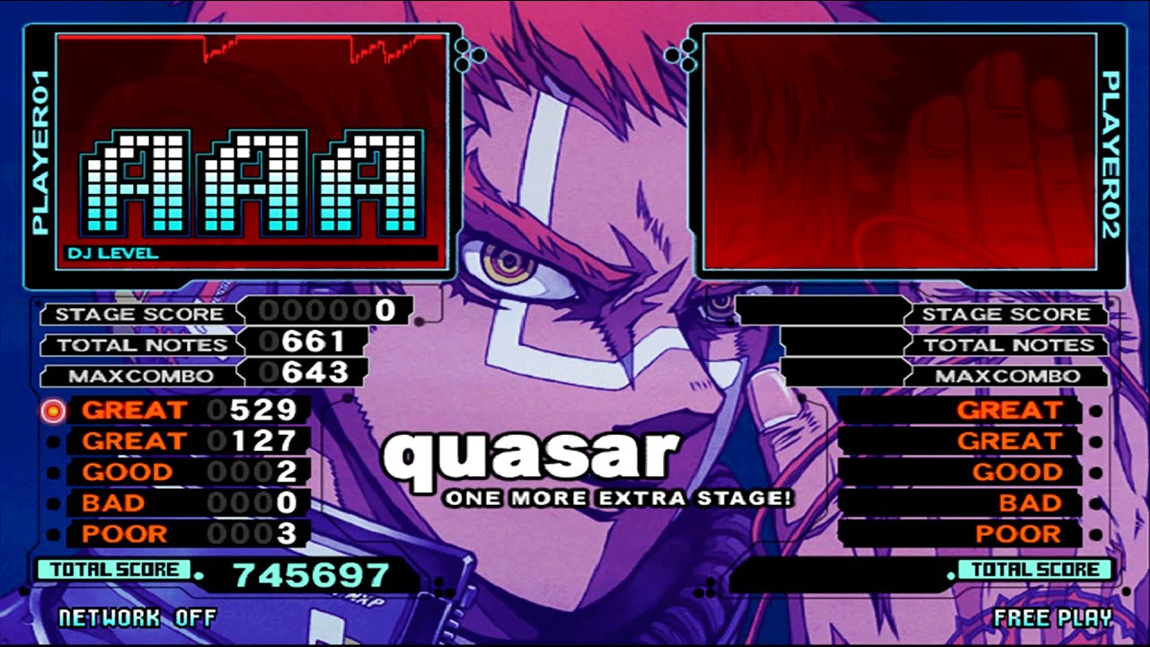 【IIDX DP】quasar(DPH, ONE MORE EXTRA STAGE!) AAA+19(OFF,  beatstageII, AC 9th)