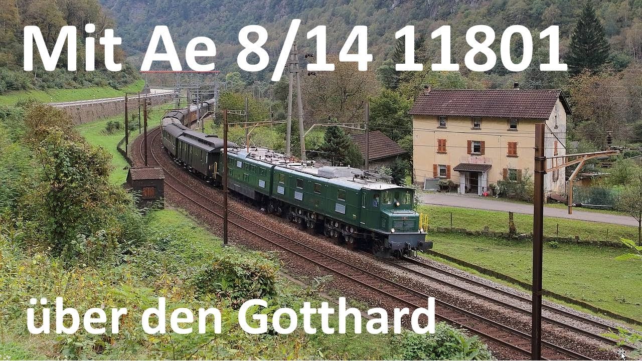 Mit Ae 8/14 11801 über den Gottthard am 06.10.2012