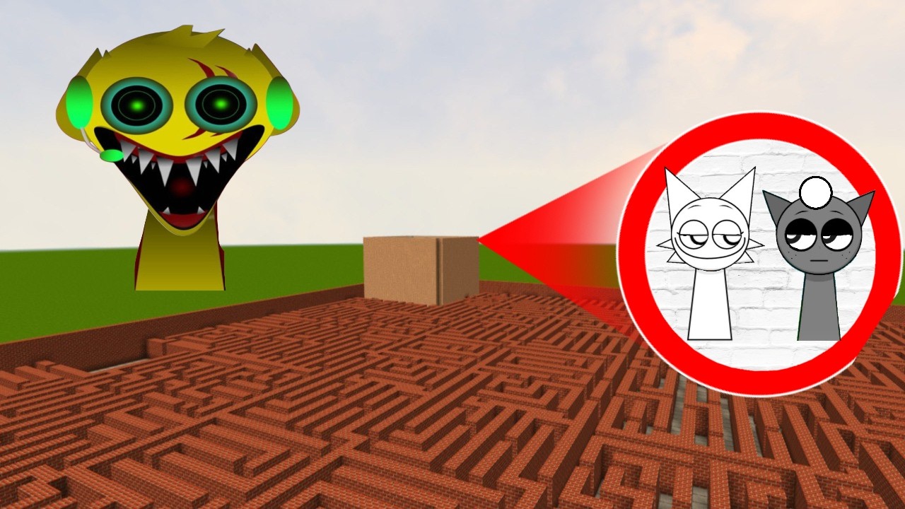 Durple and Bodybuilder in Maze Gmod Minecraft Raddy NEW Incredibox Sprunki