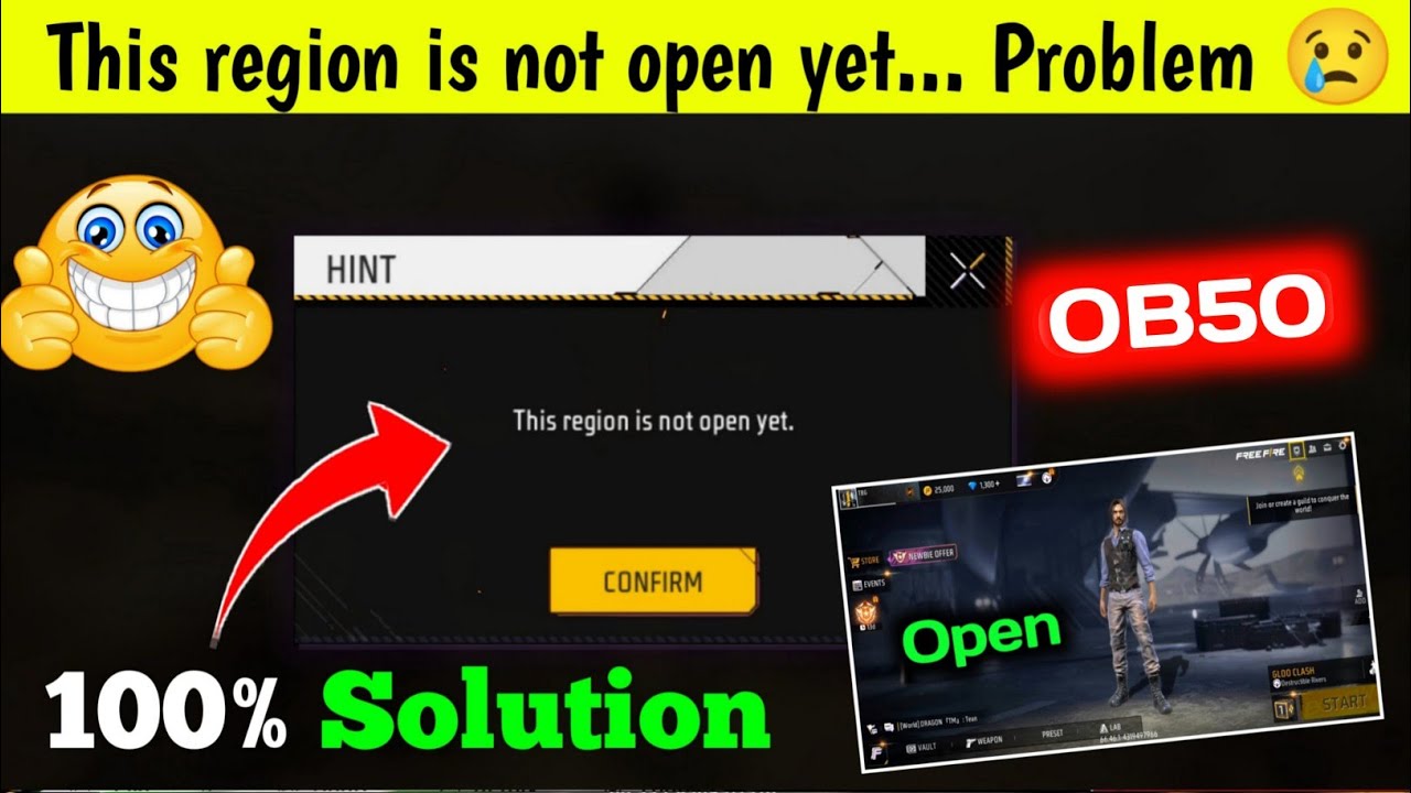 This region is not open yet. problem | OB50 advance server open problem Solve | advance server