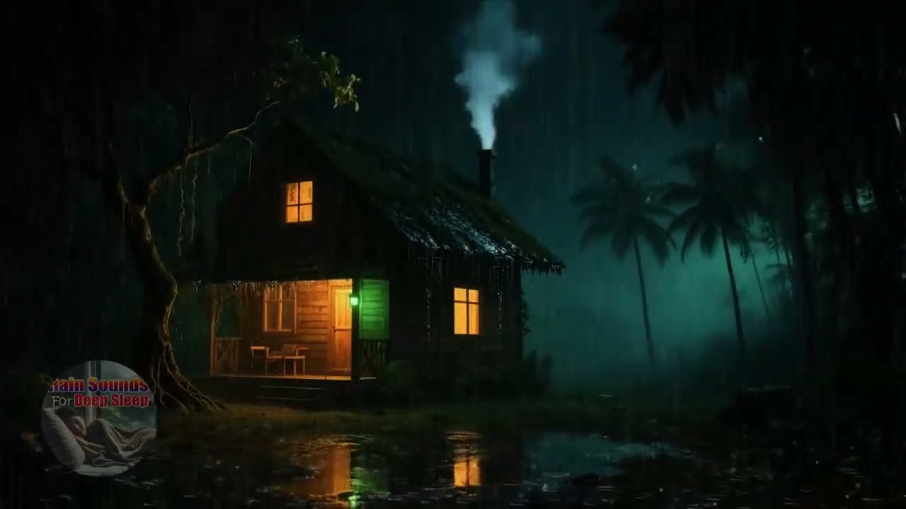 Drift Into Sleep  Heavy Rain Sounds in a Cozy Cabin for Comfort & Relaxation 🌧️🛌
