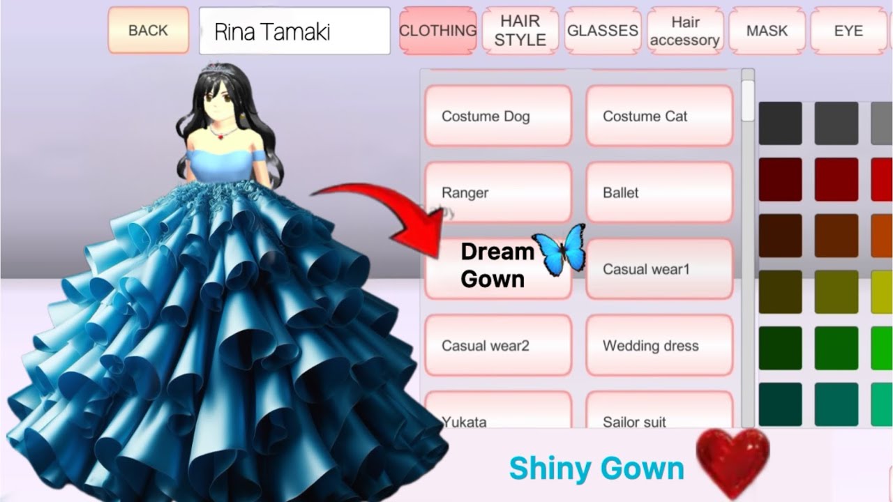 💫 Mio Aida in New Shiny Gown | Sakura School Simulator | Dream dress | Easy Tutorial Video 💖