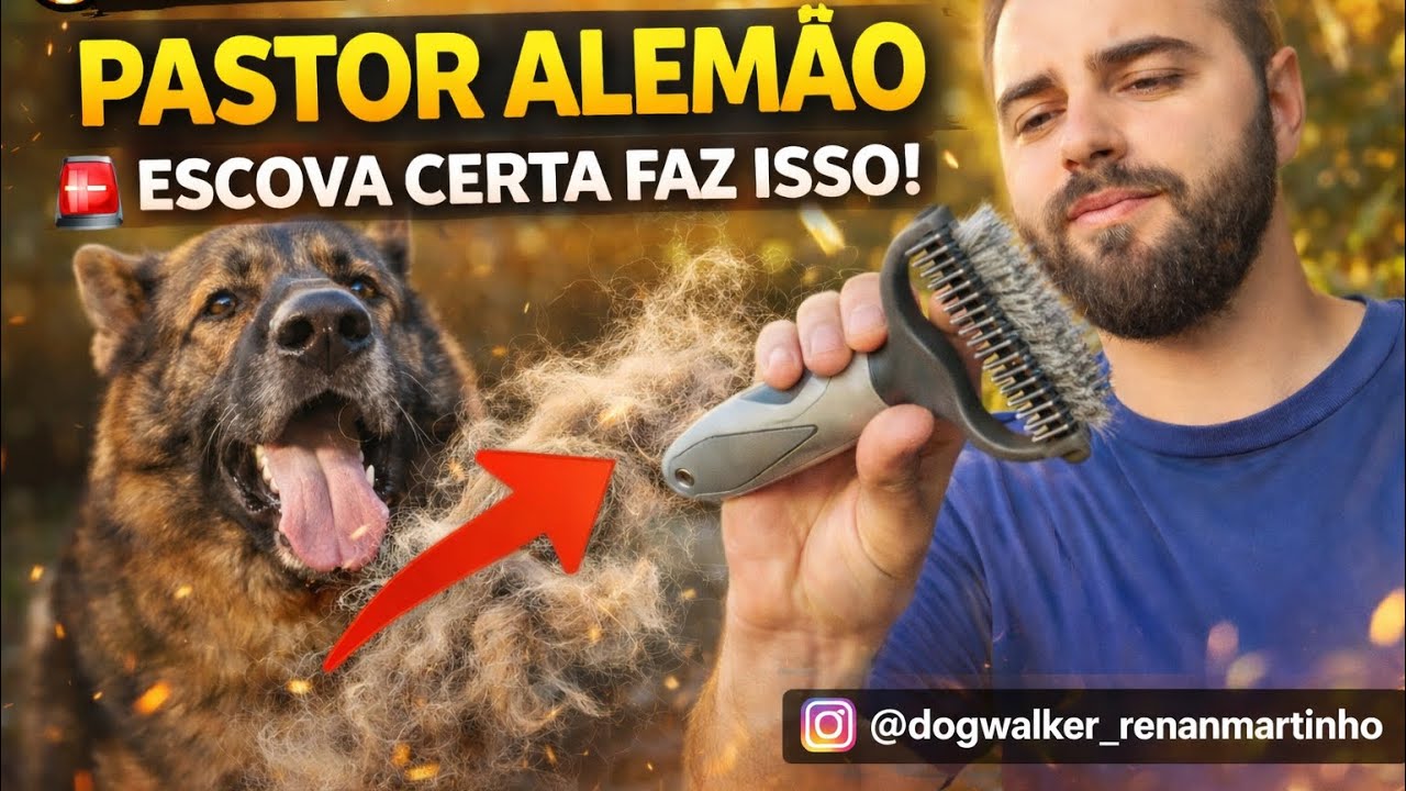 Escovação de Pastor Alemão na (Rotina de Dog Walker)🐶🐶