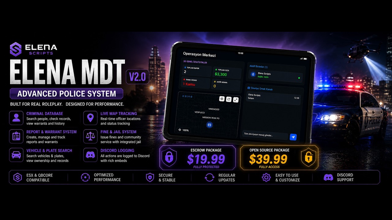 Advanced Police MDT for FiveM | Elena MDT v2.0