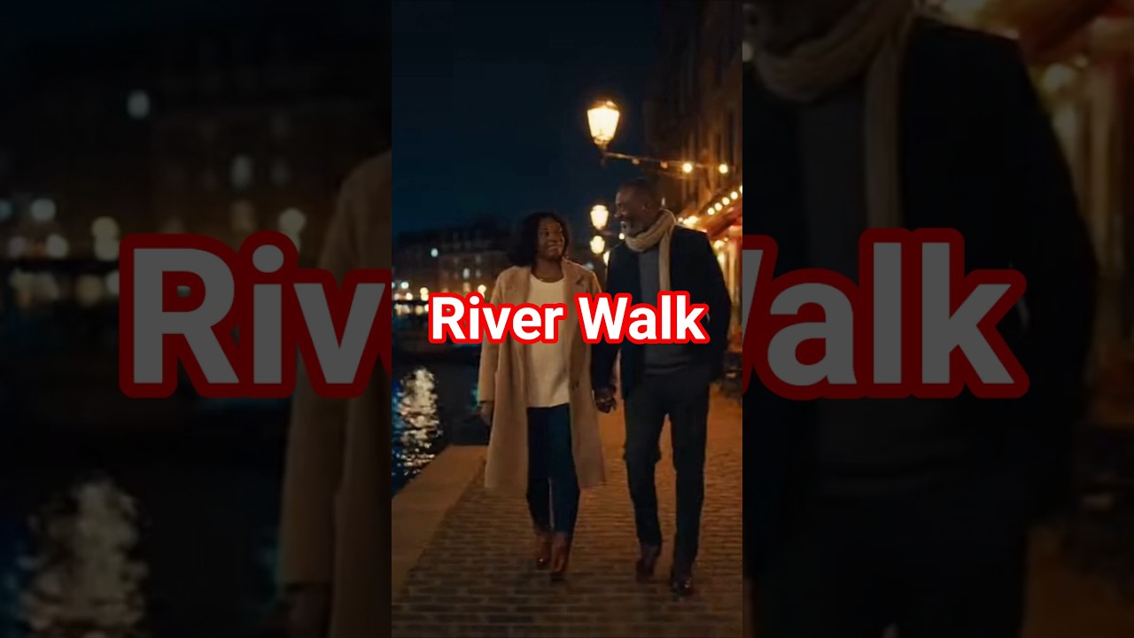 Evening River Walk Romance 🌃 | Black Couple in Their 50s  #lifeafter50 #over50lifestyle