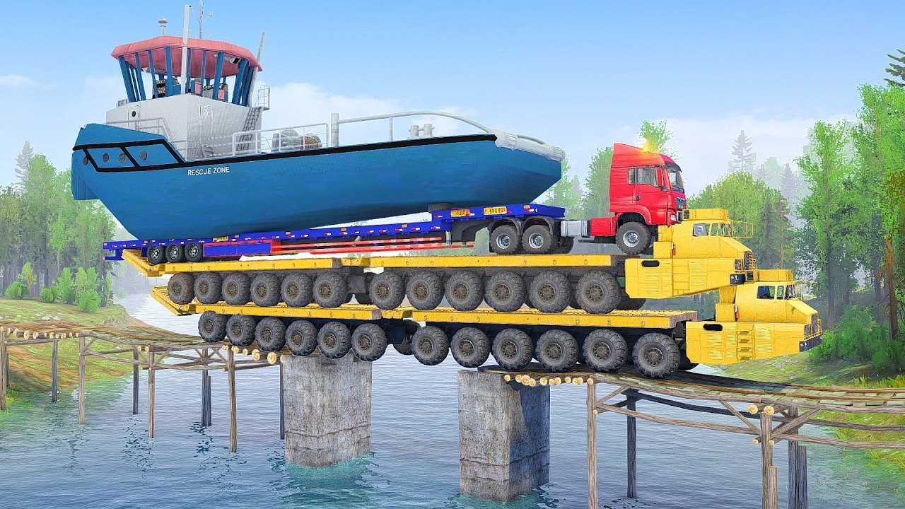 High Stakes Boat Transport Truck on Collapsed Bridge EXPOSED