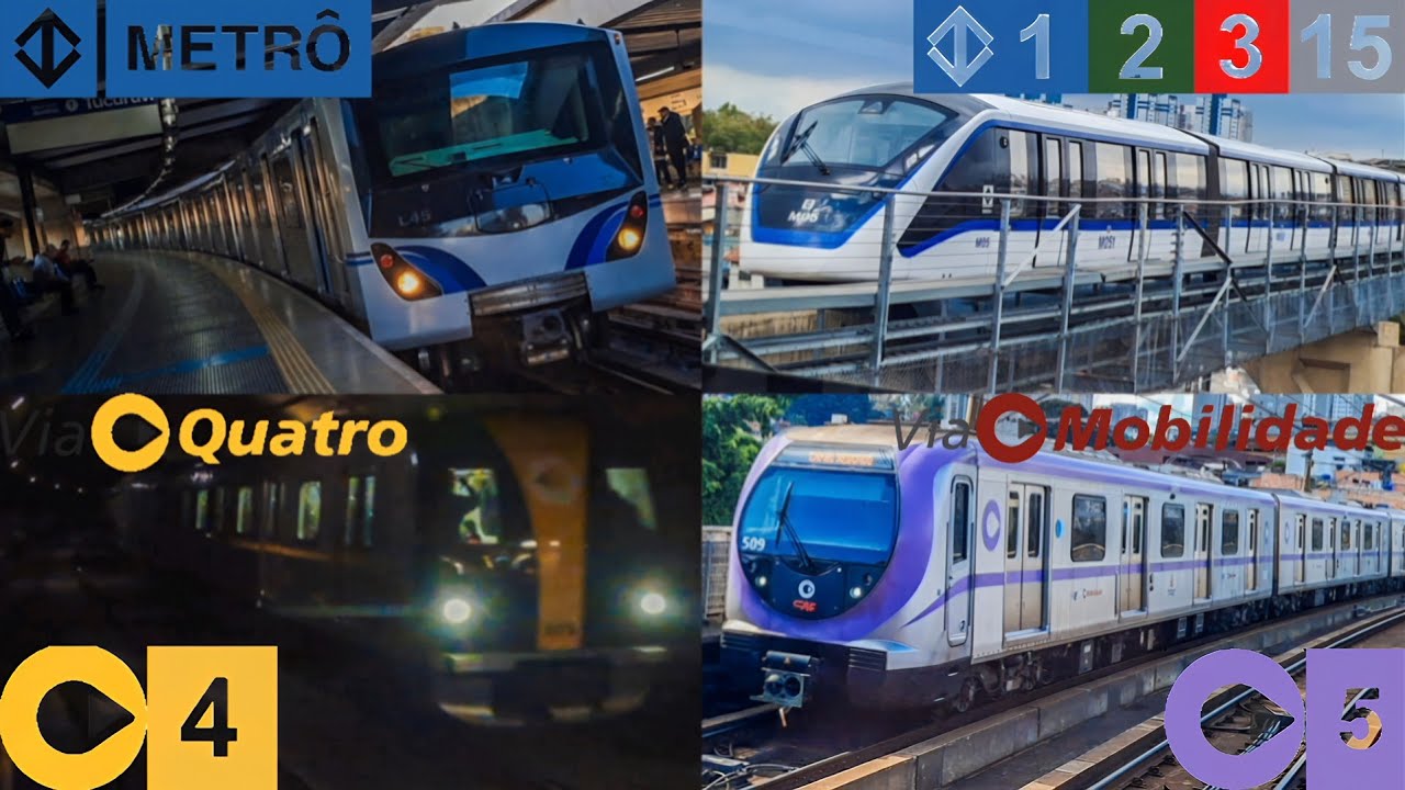 Movimentação de Trens Diversos nas Linhas 1, 2, 3, 4, 5 & 15 (Metrô, ViaQuatro & ViaMobilidade)