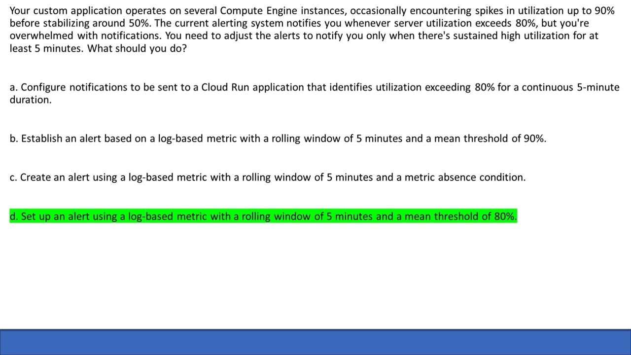 GCP Professional Cloud DevOps Engineer  Exam Practice Test Questions and Answers | Module 6