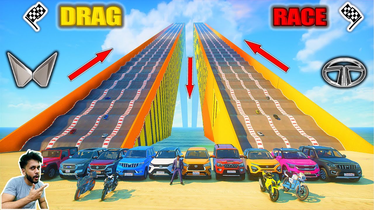 GTA 5: NEW Powerful 💪 SUVs And Bikes Impossible Up-Down😱Bumps Challenge! GTA 5