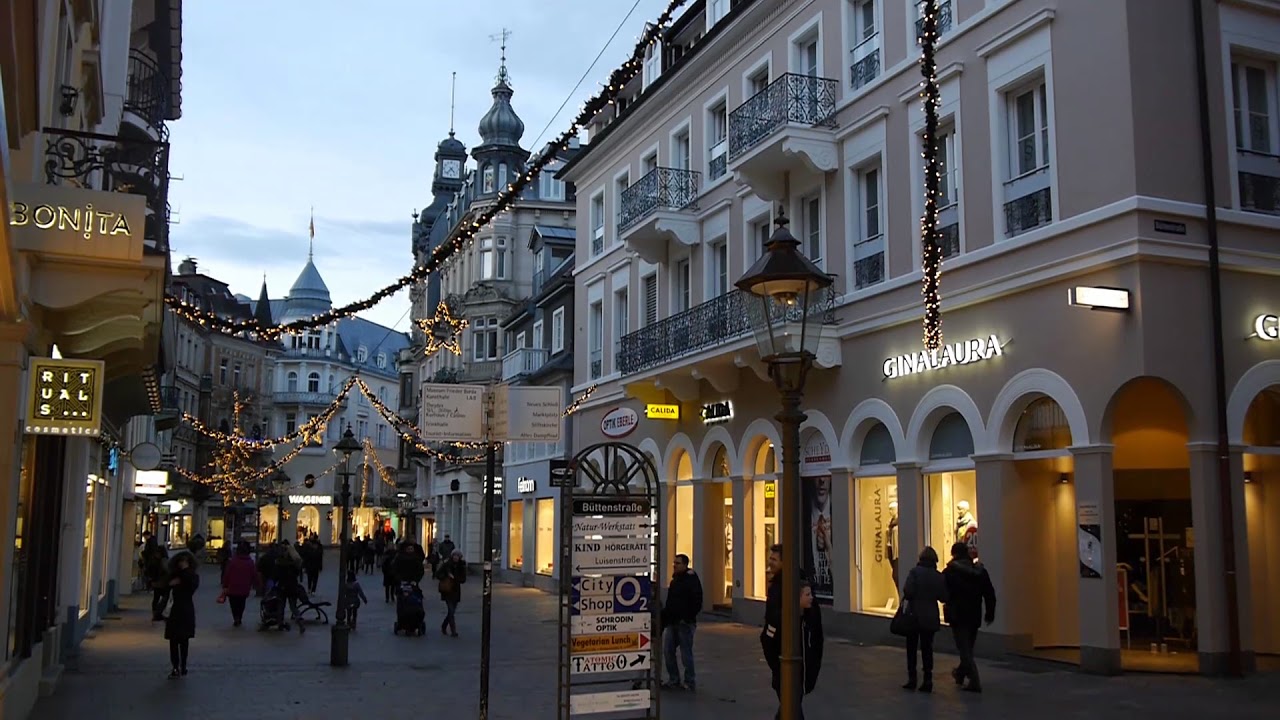 D: Baden-Baden. Germany. Sights and Sounds from the City Center. December 2017
