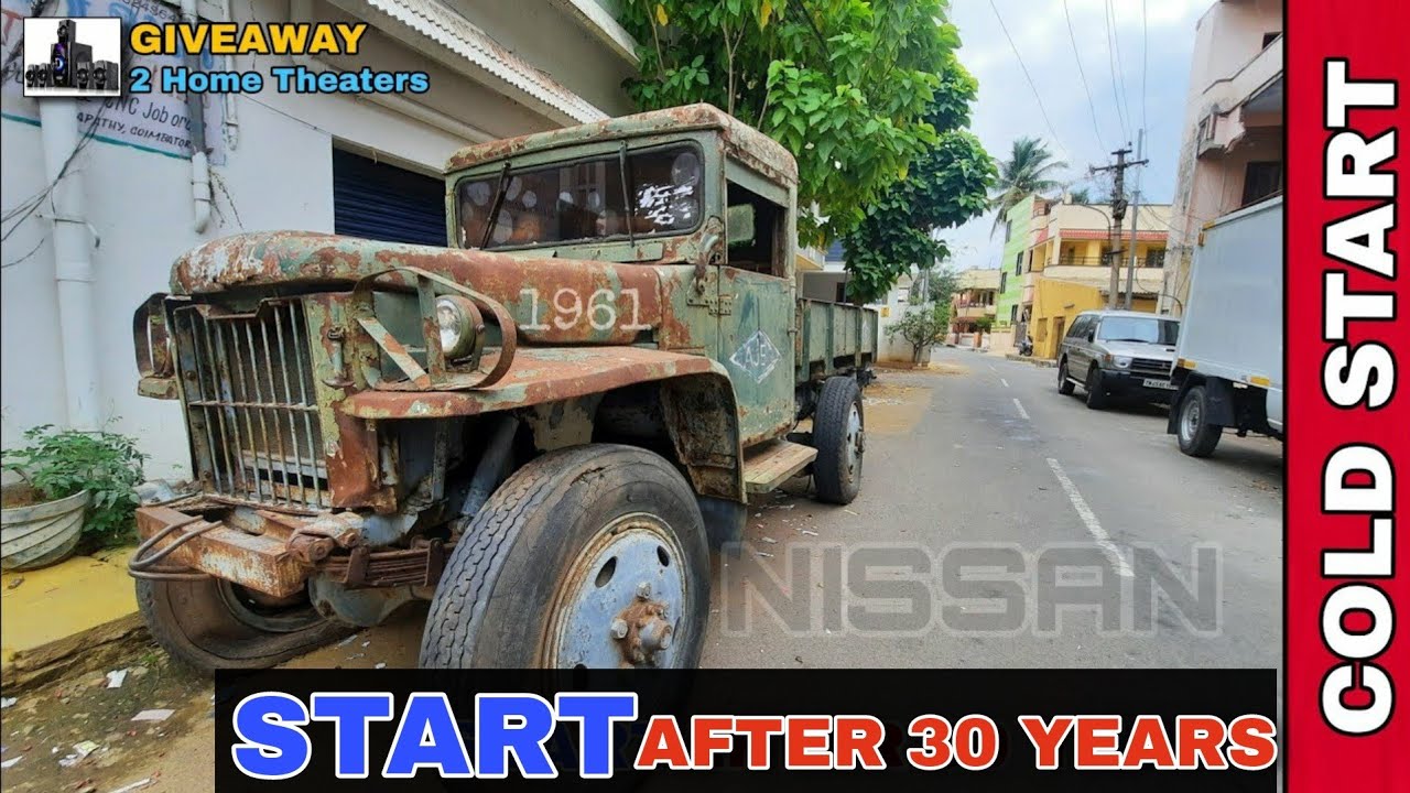 Холодный запуск 59-летнего грузовика Nissan Jonga после 30 лет простоя | Yathra Today