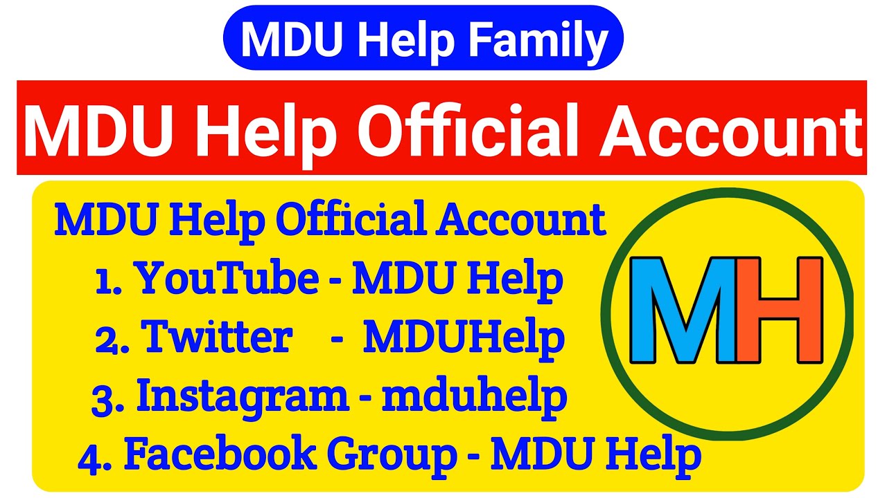 MDU Help Family || MDU Help All Official Account || @MDUHelp  || #MDUHelp
