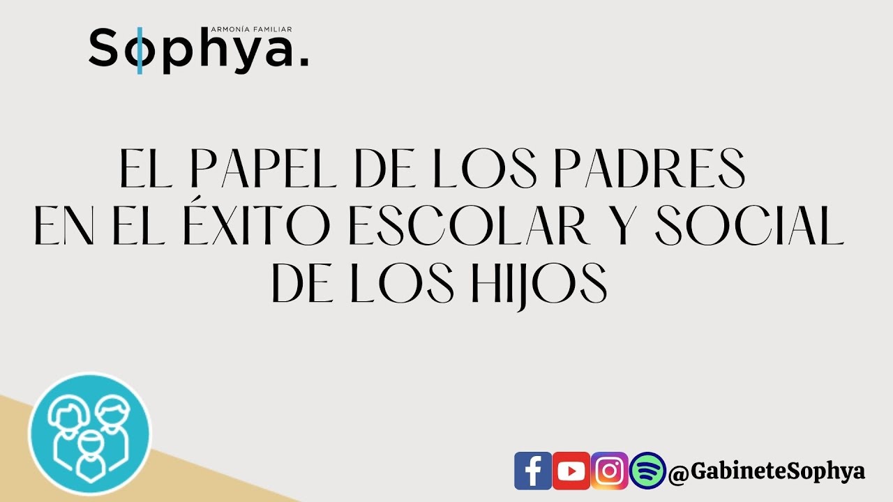 El papel de los padres en el éxito escolar y social de los hijos.