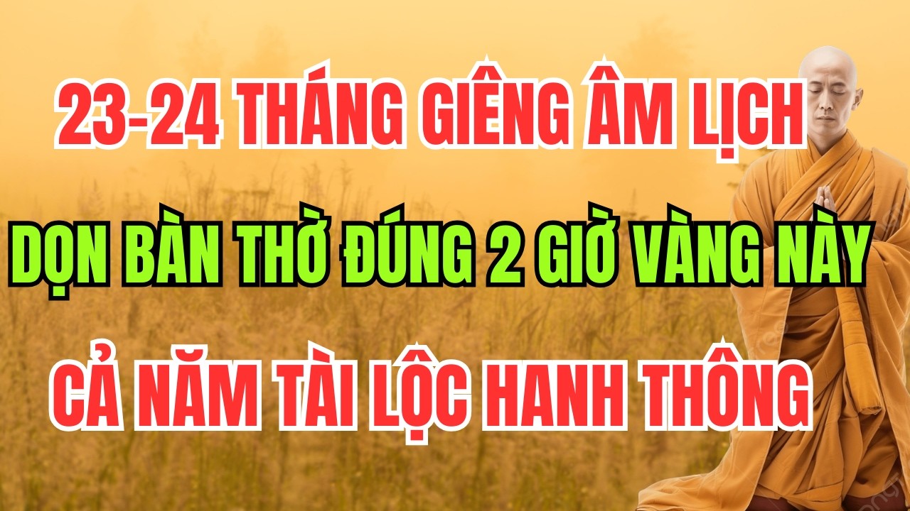 23–24 THÁNG GIÊNG ÂM LỊCH: DỌN BÀN THỜ ĐÚNG 2 GIỜ VÀNG NÀY, CẢ NĂM TÀI LỘC HANH THÔNG