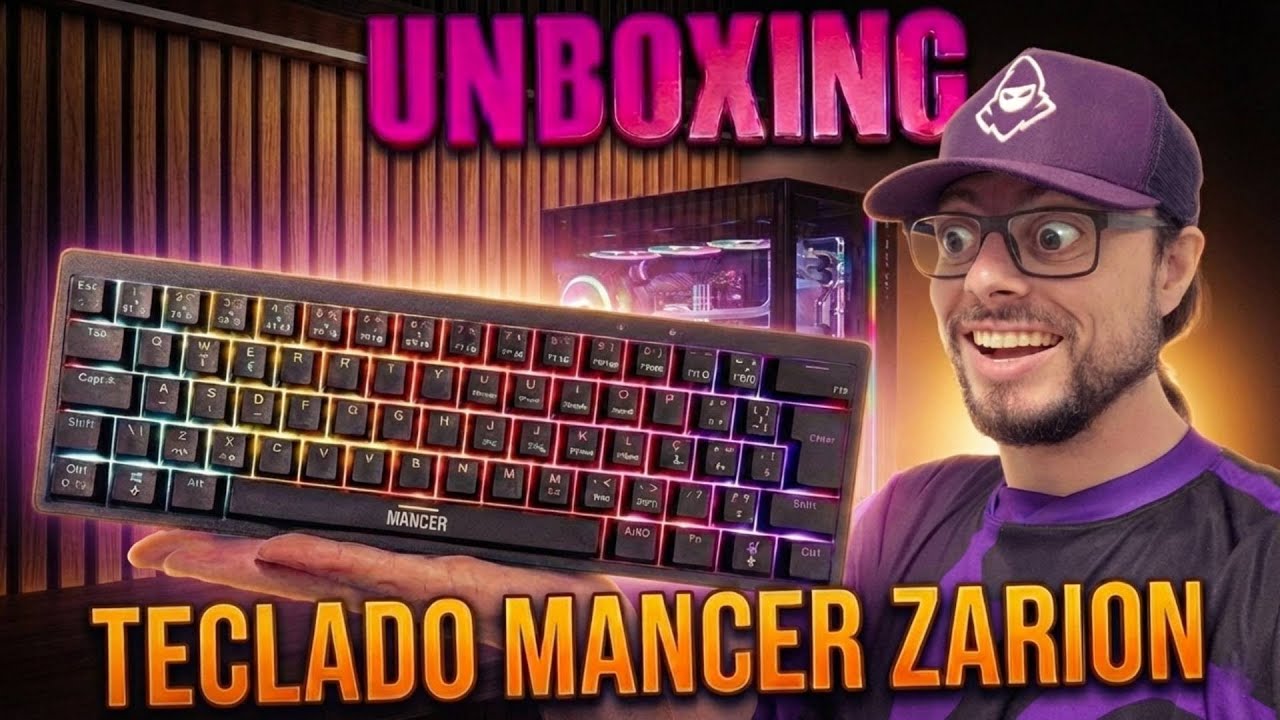 UNBOXING Teclado Mecanico Mancer Zarion, Rainbow, ABNT2, Switch Vermelho, Preto