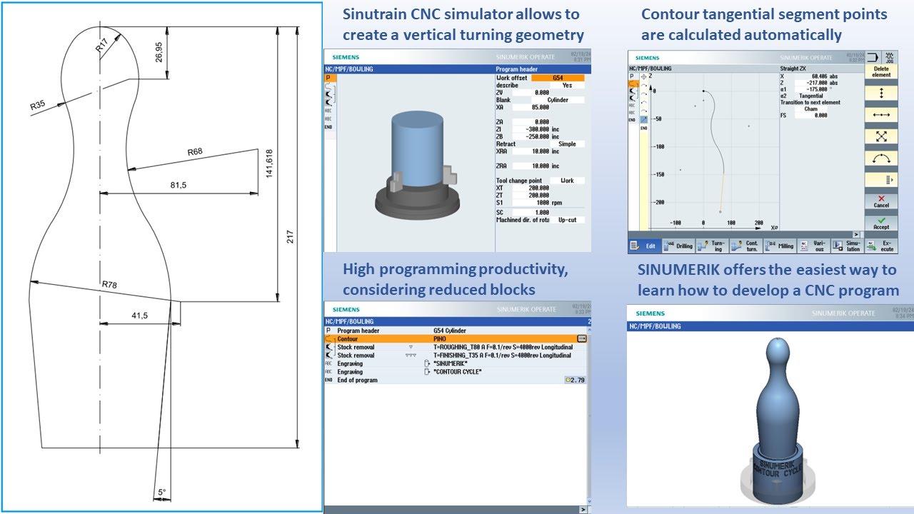 EXEMPLO DE COMO CONFIGURAR O SINUTRAIN PARA TORNO VERTICAL MESMO NA MAQUINA DEMO