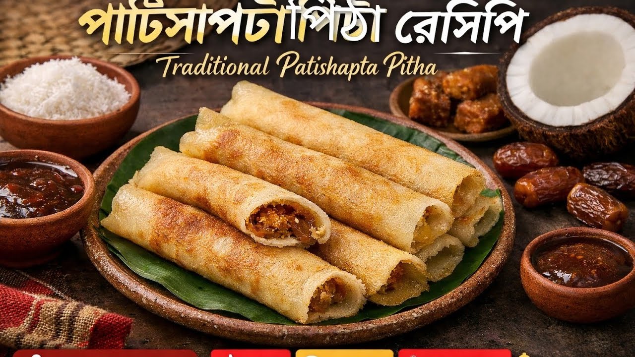 পাটিসাপটা পিঠা রেসিপি | Traditional Patishapta Pitha Recipe | TANJINA KITCHEN#recipe #Pitha#Winter
