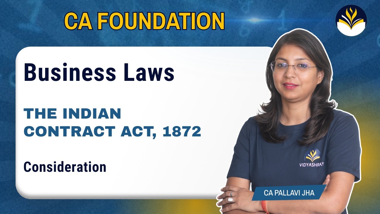 CA Foundation Business Laws | Unit II – Consideration | The Indian Contract Act, 1872