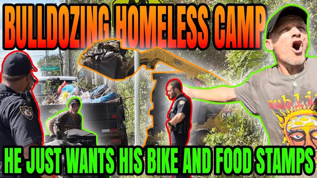 Brain Wrestling a Deland Cop- Homeless Camp Bulldozed #cops