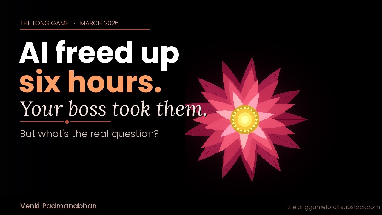 AI Freed Up Six Hours. Your Boss Took Them. Here's the Real Question. | The Long Game