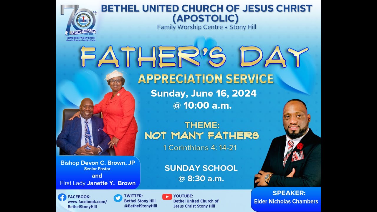 BUC Stony Hill | Father's Day Appreciation Service | Elder Nicholas Chambers | June 16, 2024