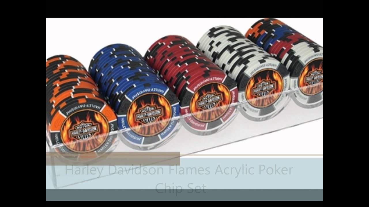 Harley Davidson Flames Acrylic Poker Chip Set