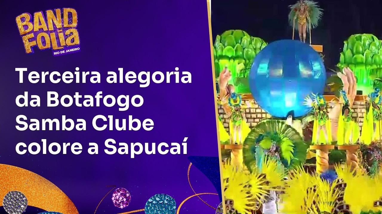 A terceira alegoria da Botafogo Samba Clube colore a Sapucaí | Band Folia