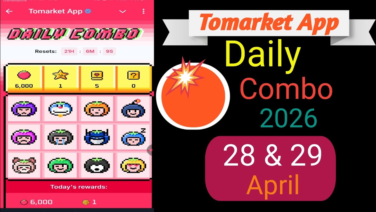 TOMARKET New Update Today | 28 & 29 April  Tomarket Combo Today | New Update To Market |