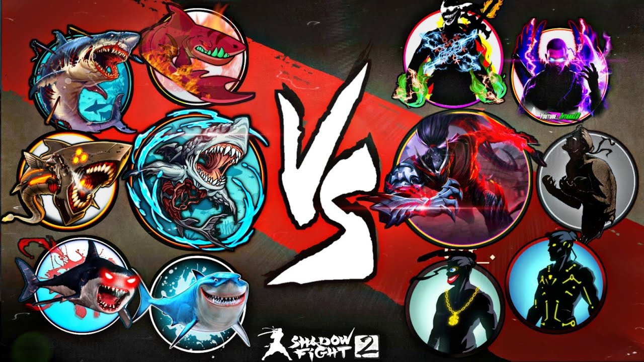 Shadow Fight 2 All Megalodon Vs All Shadow