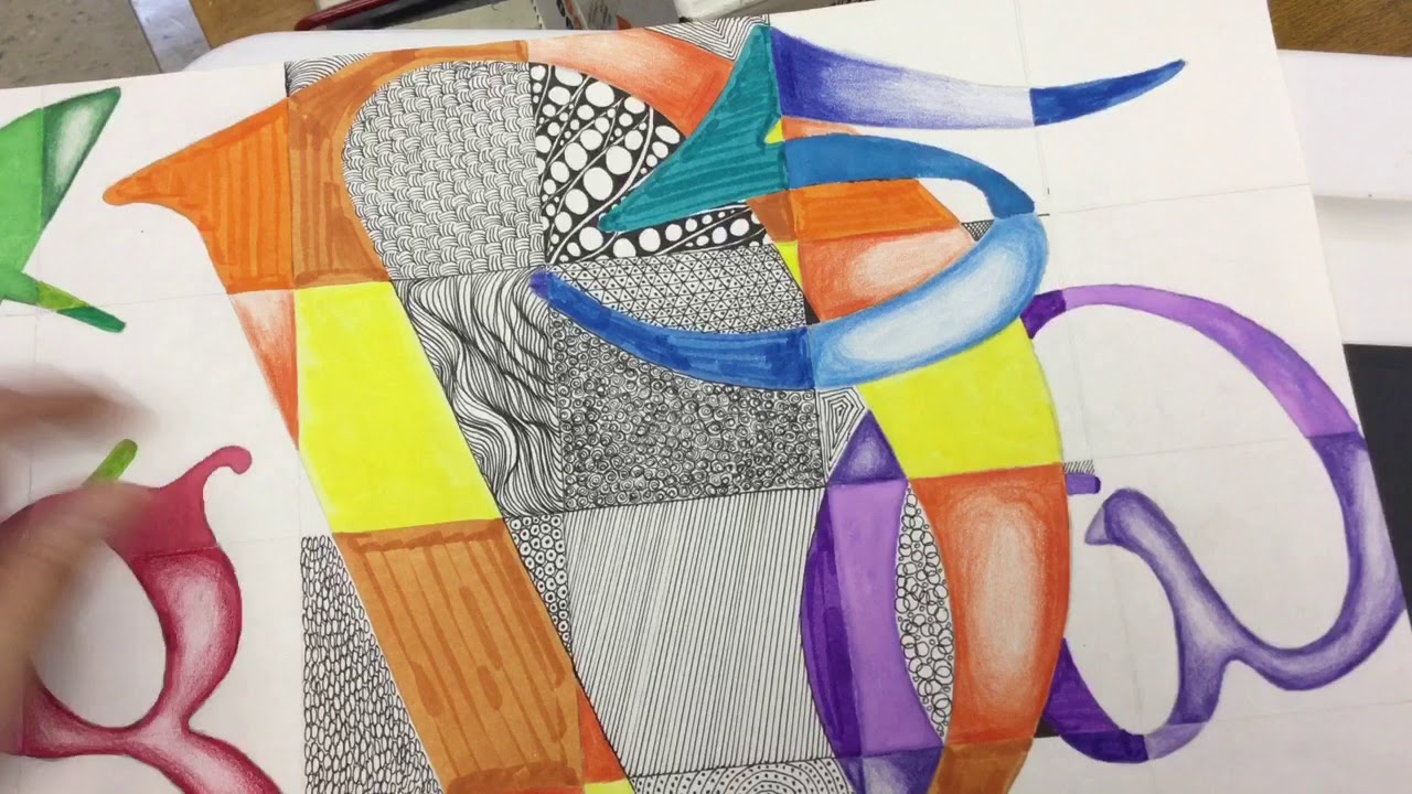 Demuth Composition Continuing with Zentangle Background