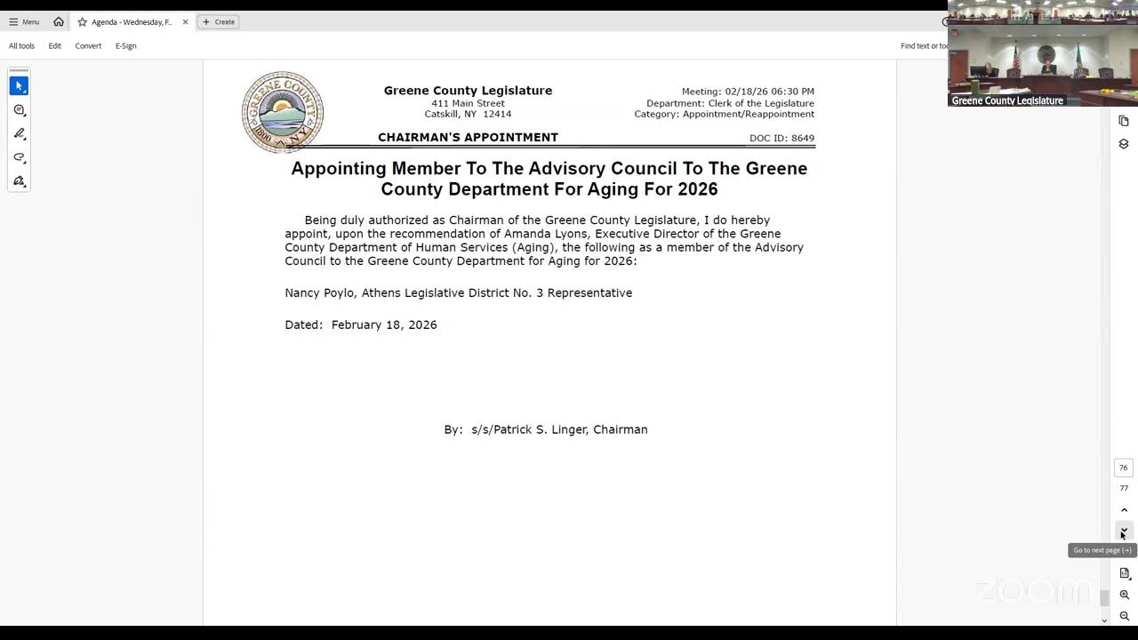 Greene County Legislature Meeting #2 - 02/18/2026