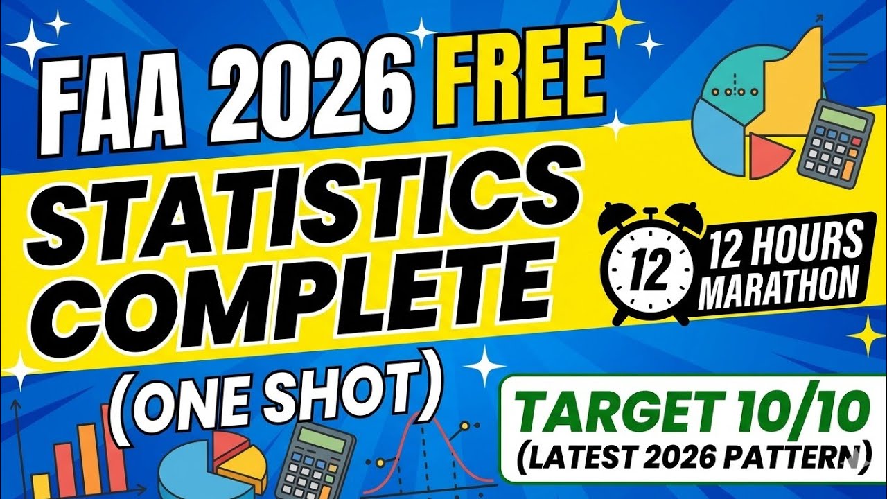 STATISTICS ONE SHOT|| FAA || COMPLETE STATS 10 CHAPTER|| J&K FIRST MARATHON || 12 HOURS NON STOP ||