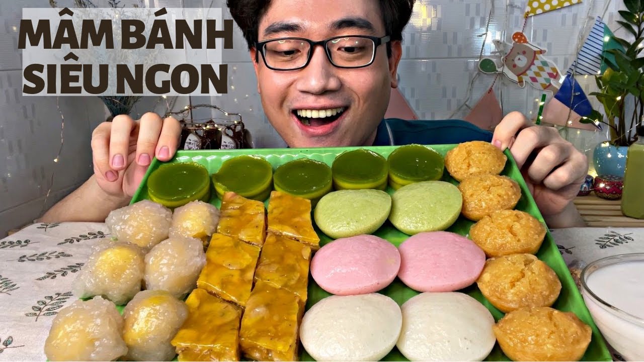 Ăn Mâm Bánh Bò Xốp Bò Rễ Tre +Bánh Bột Báng +Bánh Chuối Hấp +Bánh Da Lợn Chấm Nước Cốt Dừa Béo Ngậy