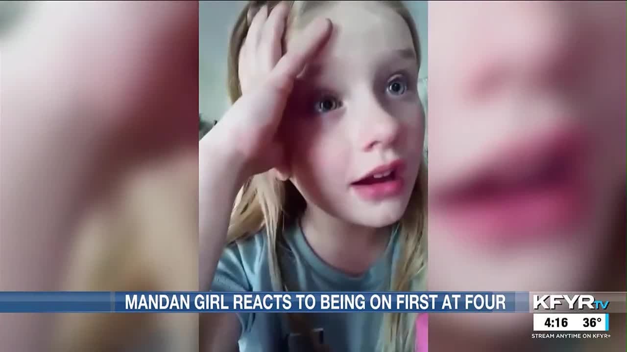 Mandan girl reacts to being on First News at Four