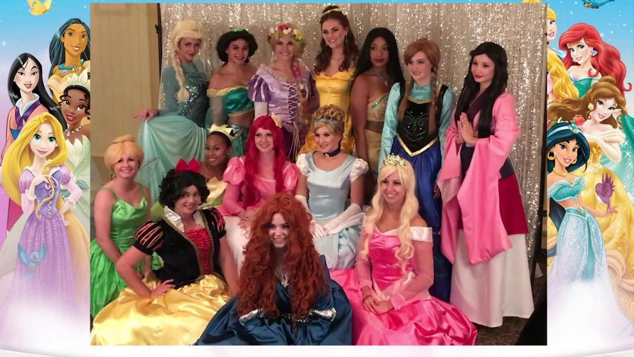 Disney Princess Party Elsa Anna Rapunzel Cinderella Ariel Tiana Aurora Olaf Sofia Jasmine