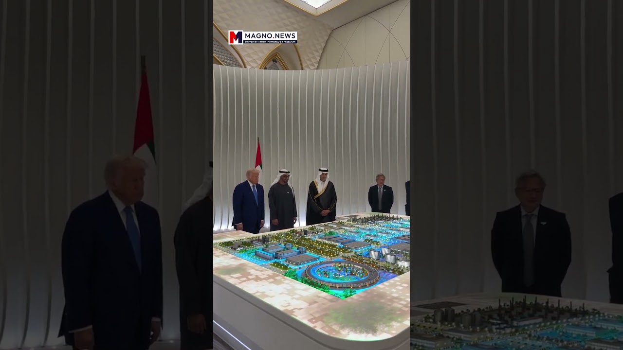 President Trump Observes 🇺🇸USA-UAE🇦🇪 AI Cluster Presentation in Abu Dhabi, United Arab Emirates