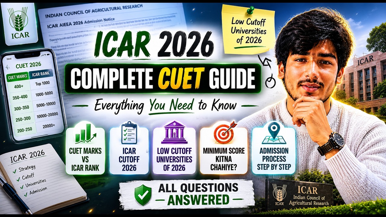ICAR CUET 2026 Complete Guide: Form, Eligibility, Rank Card, Counselling, Colleges | 🔴 Live Now
