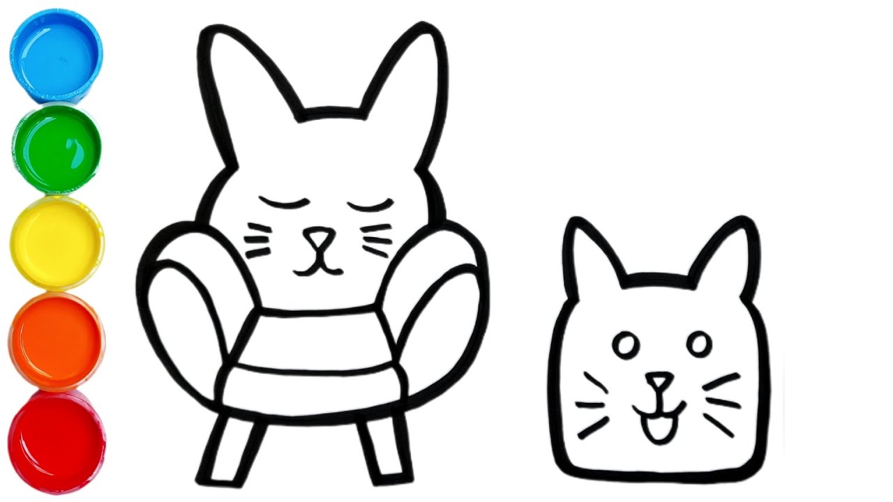Cat Chair Table Drawing Painting Colouring For Kids And Toddlers