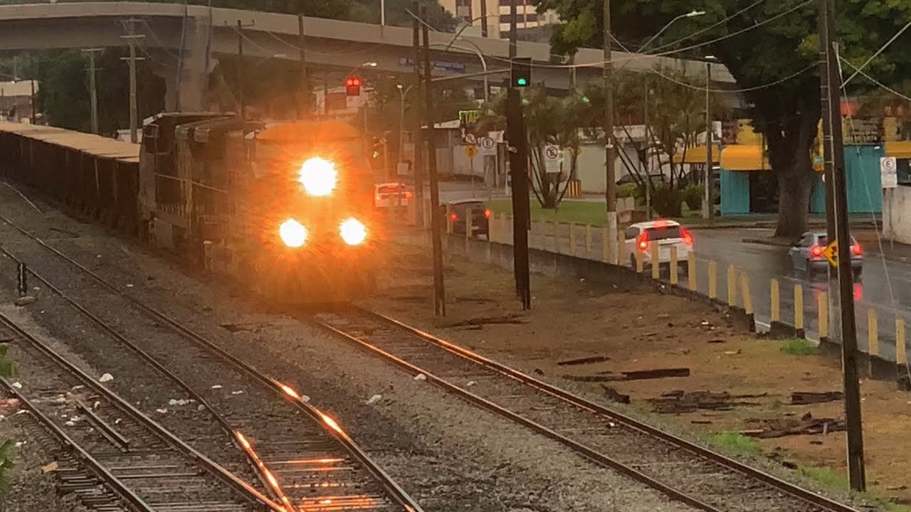 TREM DA MRS PASSANDO EM TAUBATÉ COM DUPLA DE AC44i 3455-2 e 3407-2! COM MAQUINISTA PARCEIRO!