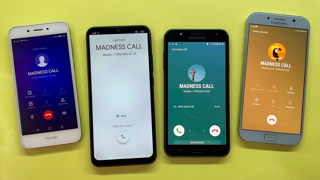 XIAOMI Redmi 9C NFC Samsung Galaxy J7 Incoming Call At The Same Time, Outgoing Call Honor 6 Galaxy 7