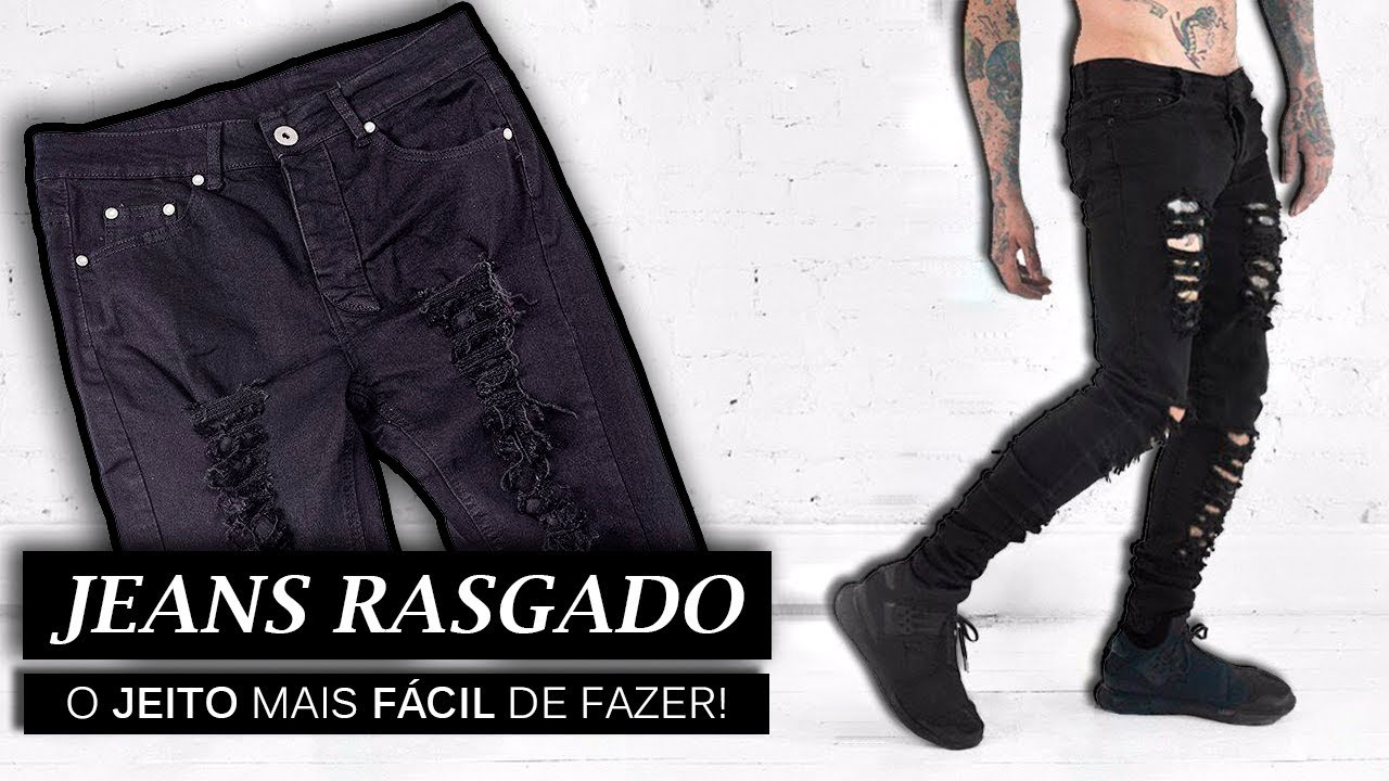 O Jeito MAIS FÁCIL de RASGAR uma CALÇA - DIY TUTORIAL #VEDA18