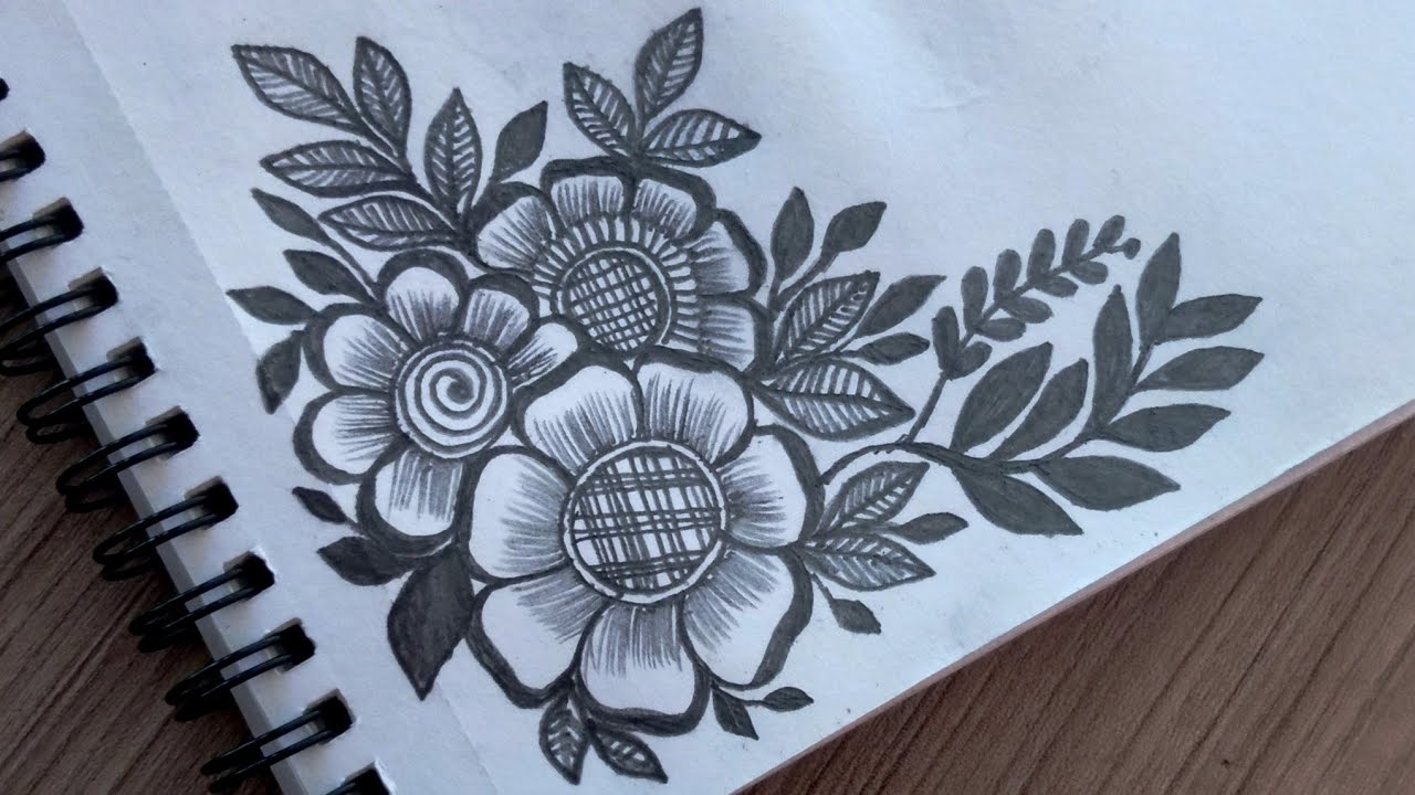 Easy and Simple Border Design for Project | Easy corner Flower Drawing Tutorial For Beginners Simple