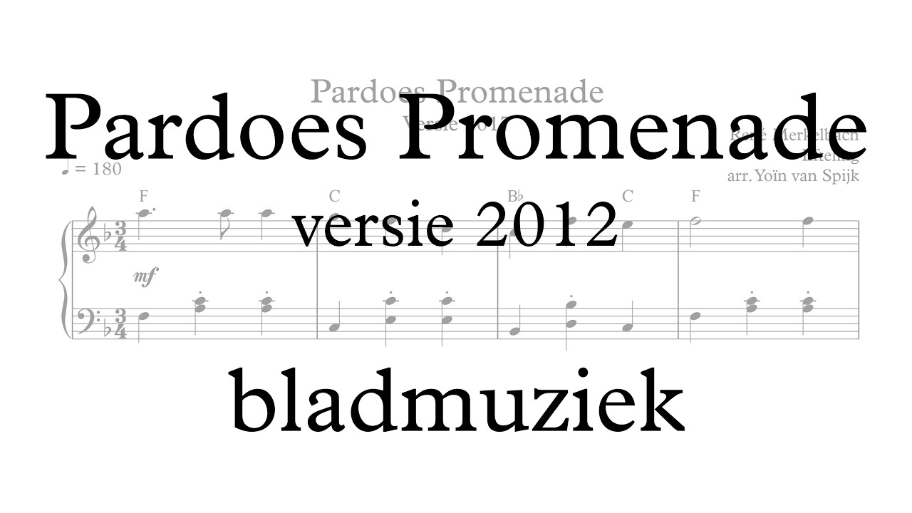 Pardoes Promenade (Efteling) - Bladmuziek piano