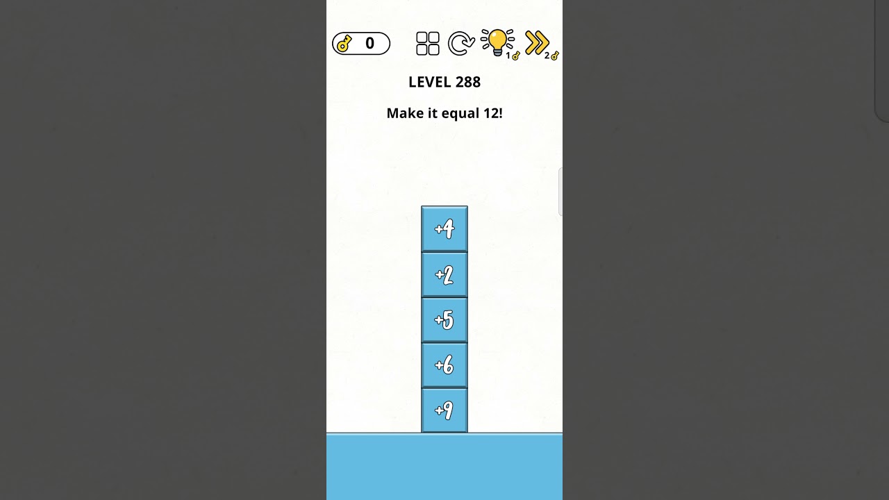 brain games IQ challenge level 288 Make it equal 12!