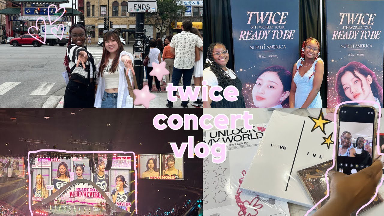 twice concert vlog🍰🎀| traveling, chicago, kpop haul, good food, meeting friends, seeing sana