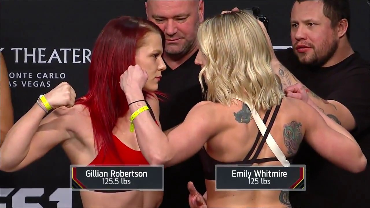 Gillian Robertson vs. Emily Whitmire - Weigh-in Face-Off - (The Ultimate Fighter 26 Finale) /r/WMMA
