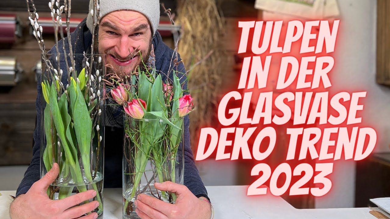 Tulpen in der Vase Deko trend 2023 zum selber machen DIY Inspiration