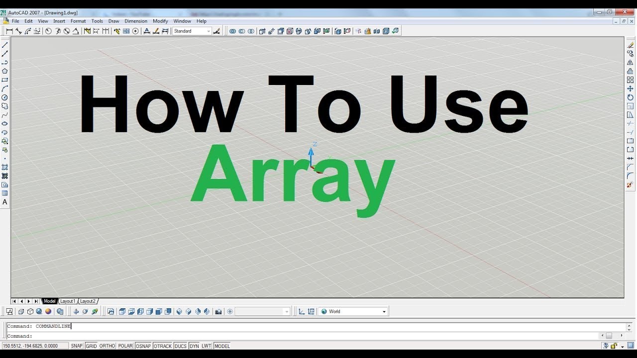 How to use Array Command in Autocad 2007 in Hindi, Autodesk