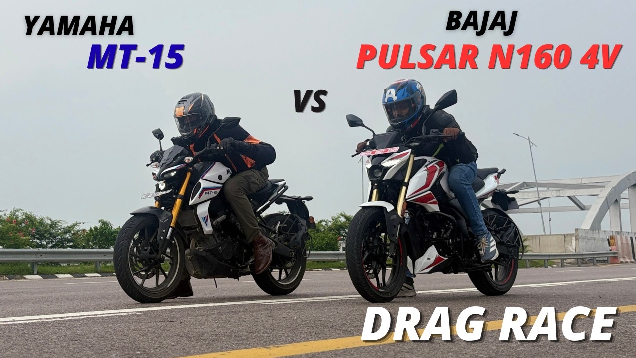 Pulsar N160 4V SS vs MT15 Drag Race